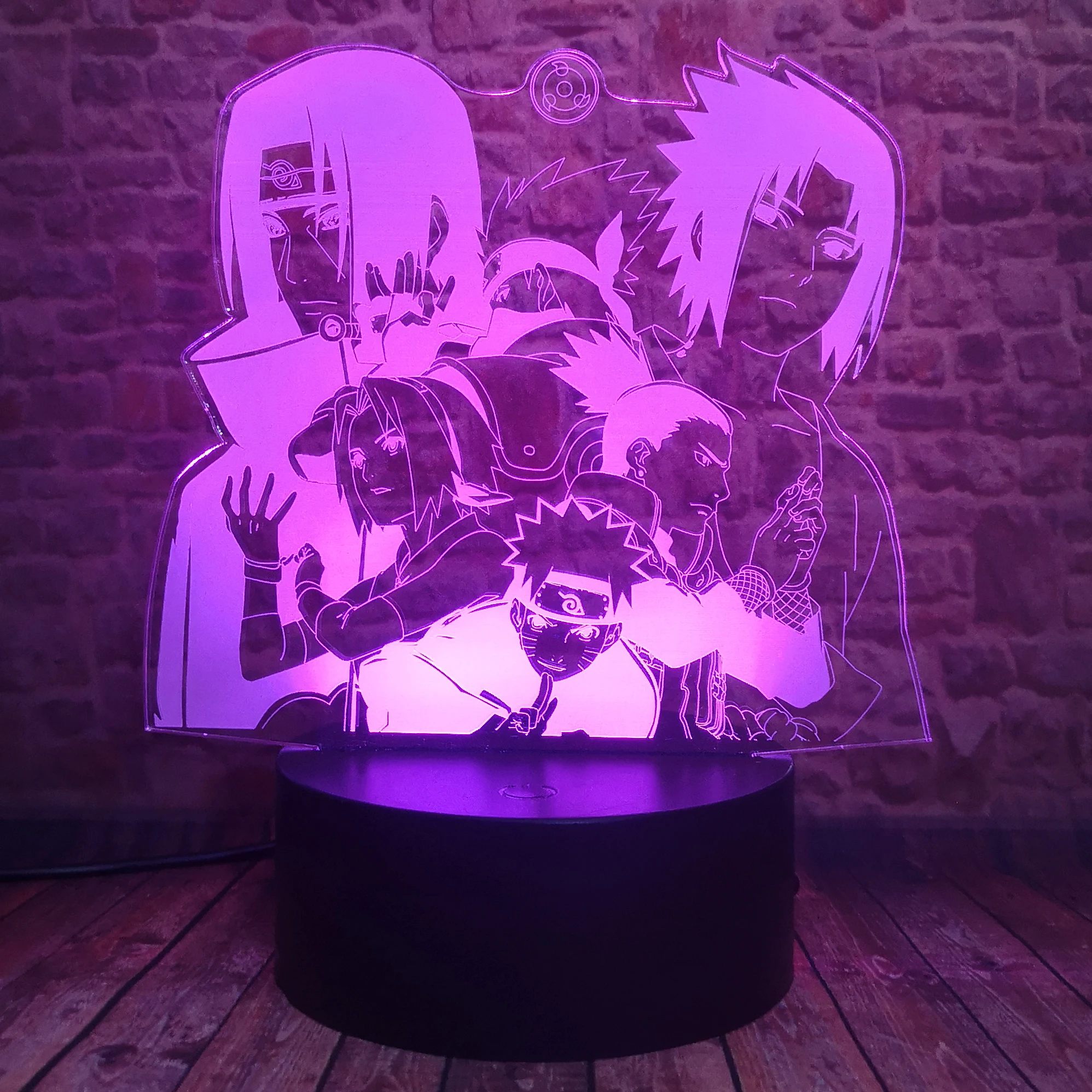 Новый Uzumaki Naruto Haruno Sakura Nara Shikamaru Kakashi Hatake Uchiha Sasuke Itachi Ninja Аниме 7 цветов светодиодный