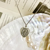 925 silver new cross religious accessories virgin mary pendant necklace pendant necklace gift sweater chain long necklaces