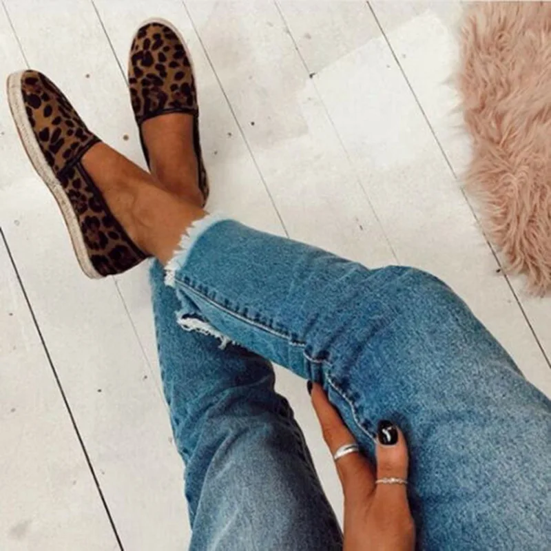 Женская парусиновая прогулочная обувь модные уличные кроссовки с леопардовым