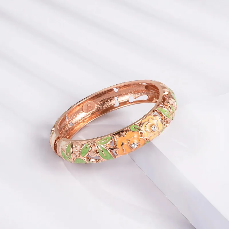 Новинка 2021 Осенний женский китайский цветок Перегородчатые браслеты-манжеты