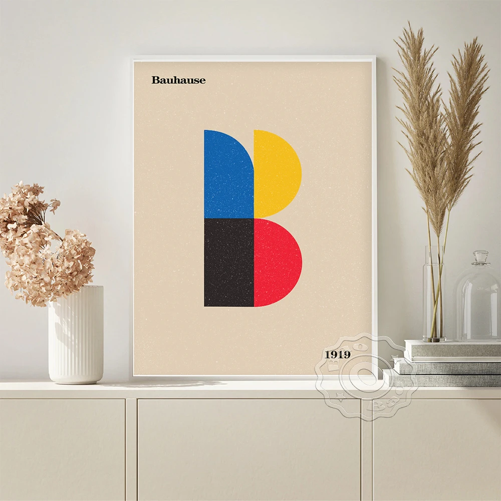 

Bauhaus Vintage Art Design Exhibition Prints Poster Geometry Abstract Canvas Painting Minimalist Living Room Bedroom Home Decor