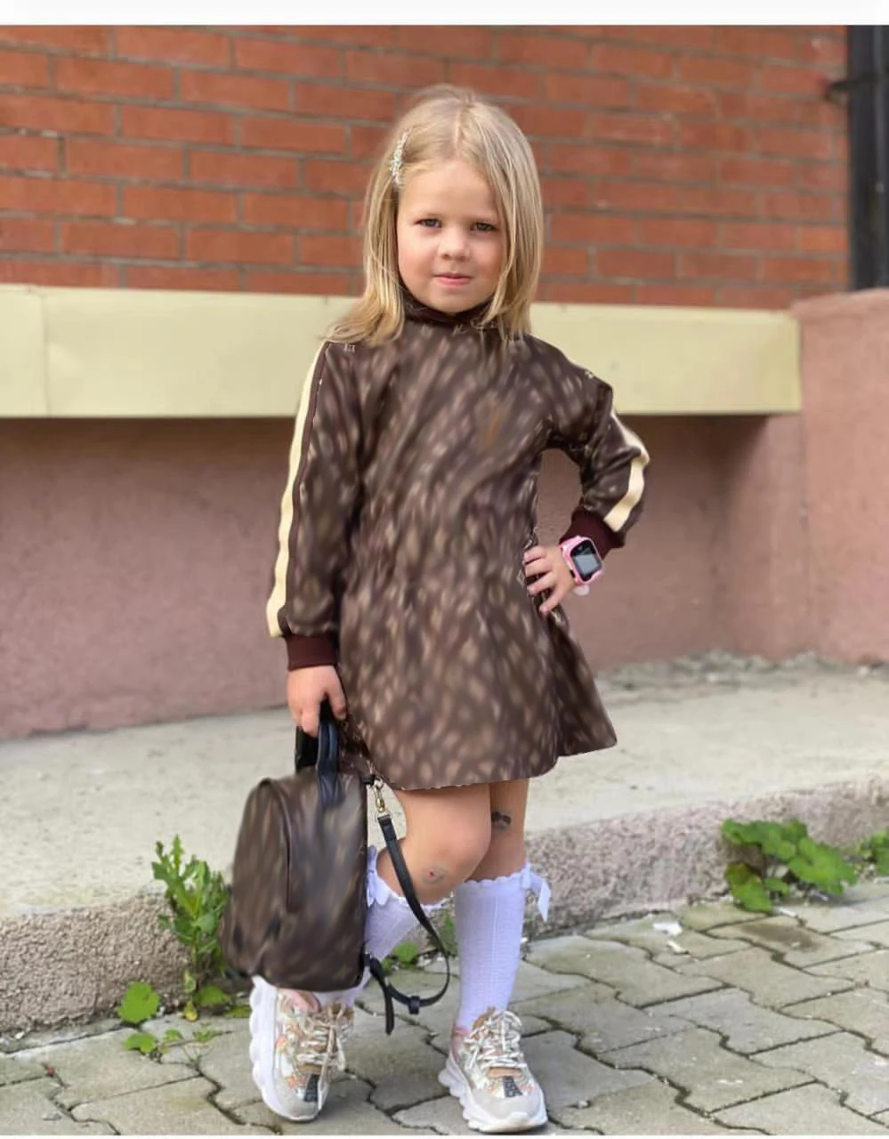 

Vintage Floral kids girls Autumn Dress 2021 Childrens clothing