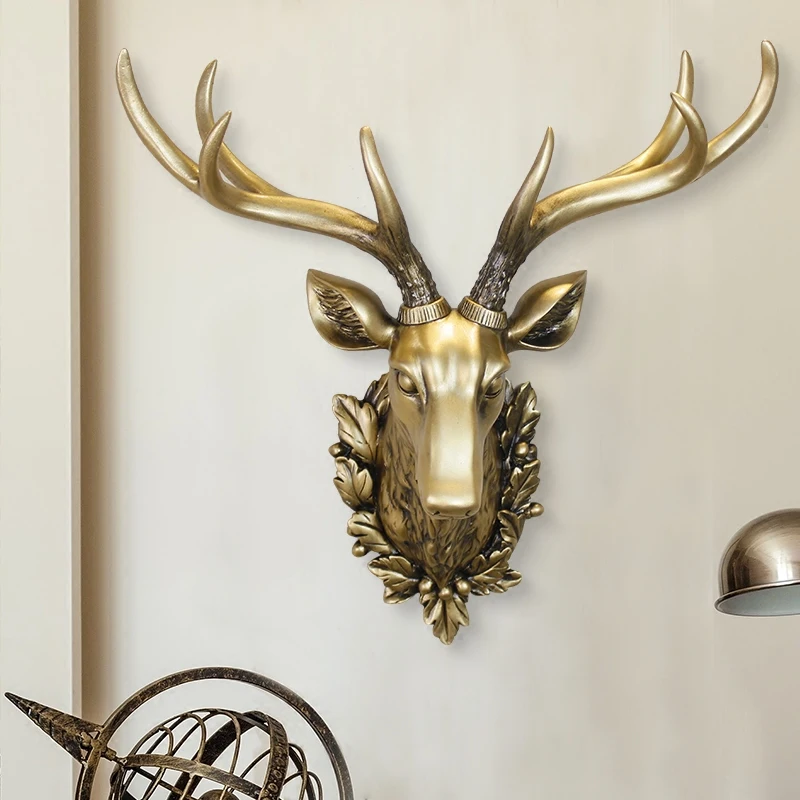 3D голова оленя скульптура фрески домашняя настенная подвесная статуя животного
