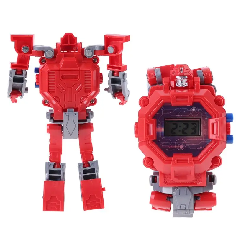 Часы-робот деформирующиеся детские электронные наручные роботы-трансформеры