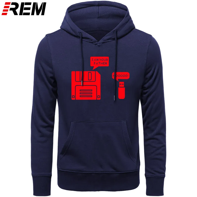 REM USB дискета я ваш отец мужские хлопковые с длинным рукавом юмором диск повседневные Camisetas Hombre мужские кофты с капюшоном, толстовки - Цвет: NAVY RED