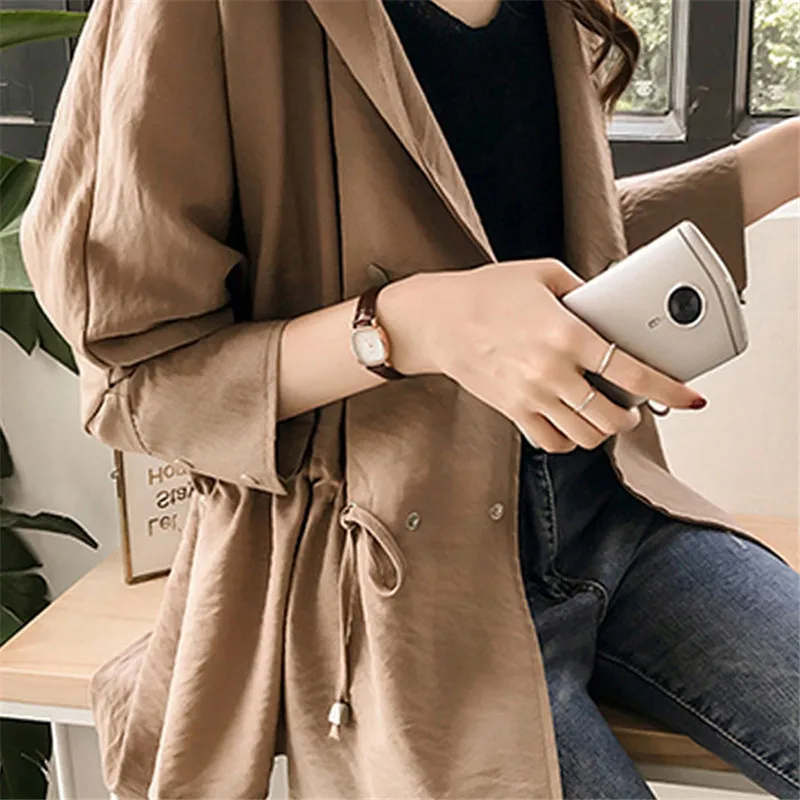 Fashion Women's Trench Coat 2020 New Spring Autumn Windbreaker Large Size 5XL Sashes Slim Casual Thin Coats Outerwear Female Top | Женская