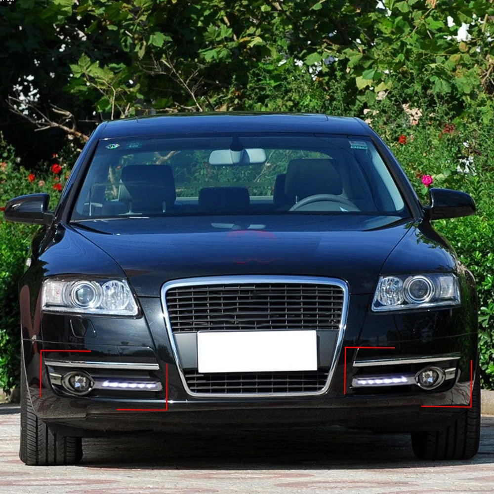 Автомобильный Стайлинг 2 шт. для AUDI A6 C6 2005 2006 2007 2008 светодиодный DRL дневных ходовых