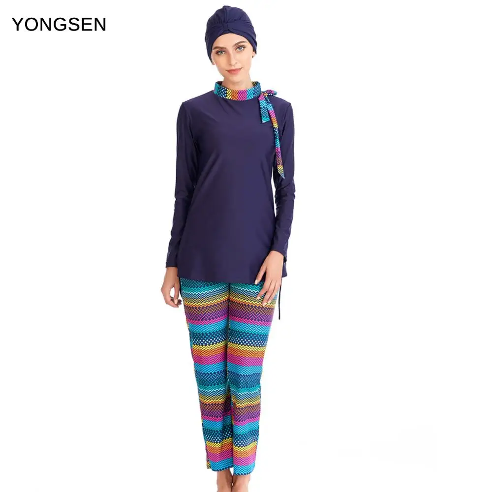 YONGSEN 2020 размера плюс женский Мусульманский купальник для пляжа Bathin Burkinis