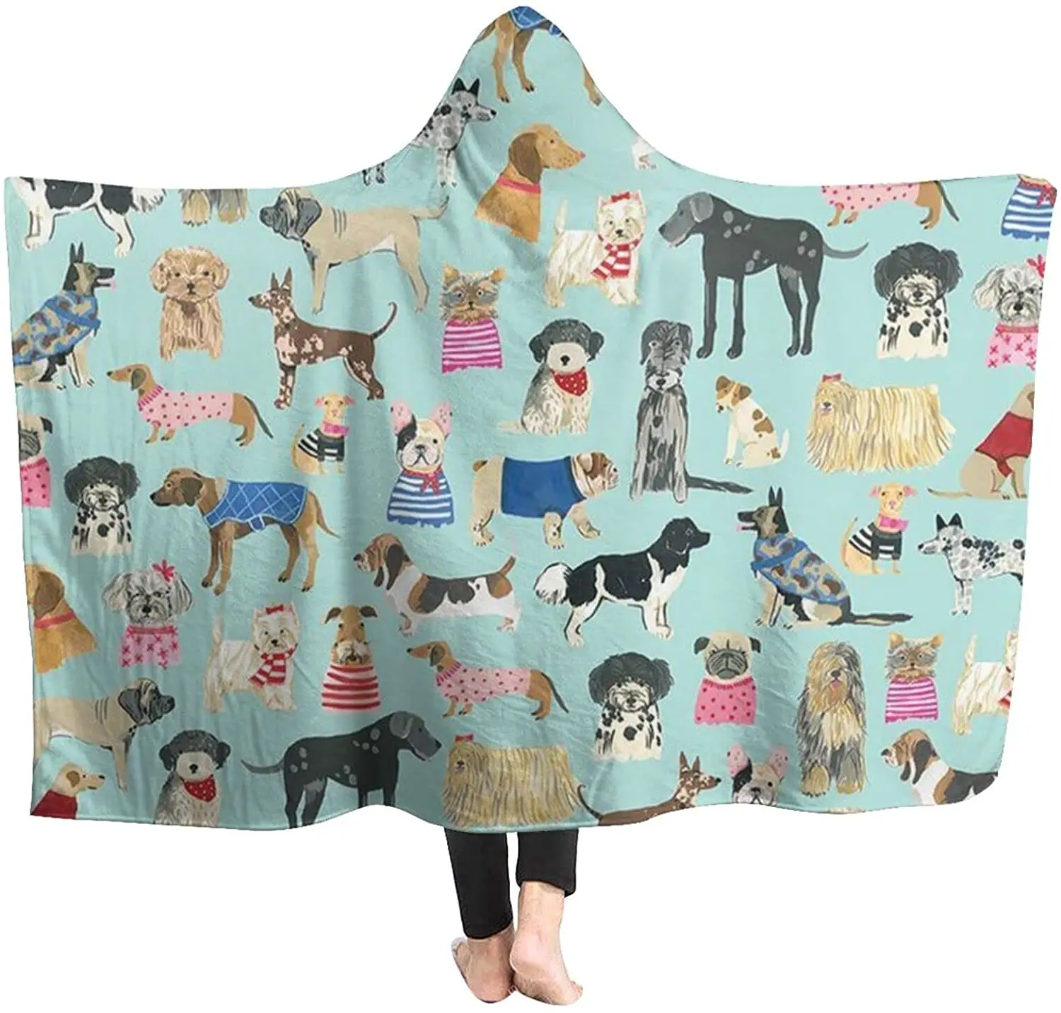 

Women Men Teens Fleece Wearable Blanket Premium Fluffy Soft Throws Wrap Blanket