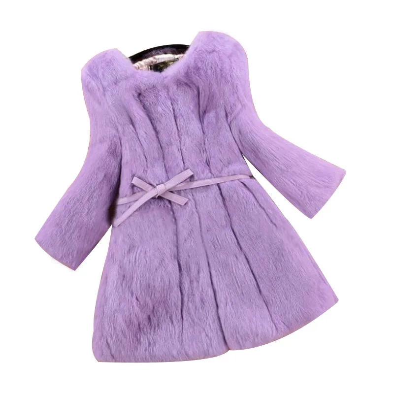 

Fashion Women's Fur Coat High Quality Faux Fur Jacket Mid-Long Round Neck Rabbit Imitate Fur Coat Autumn Winter Coat Outwear