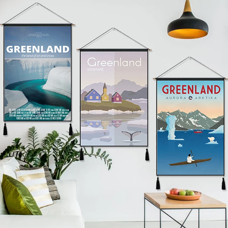 Скандинавская Гренландия Дания винтажная подвесная Ткань хлопковая линия