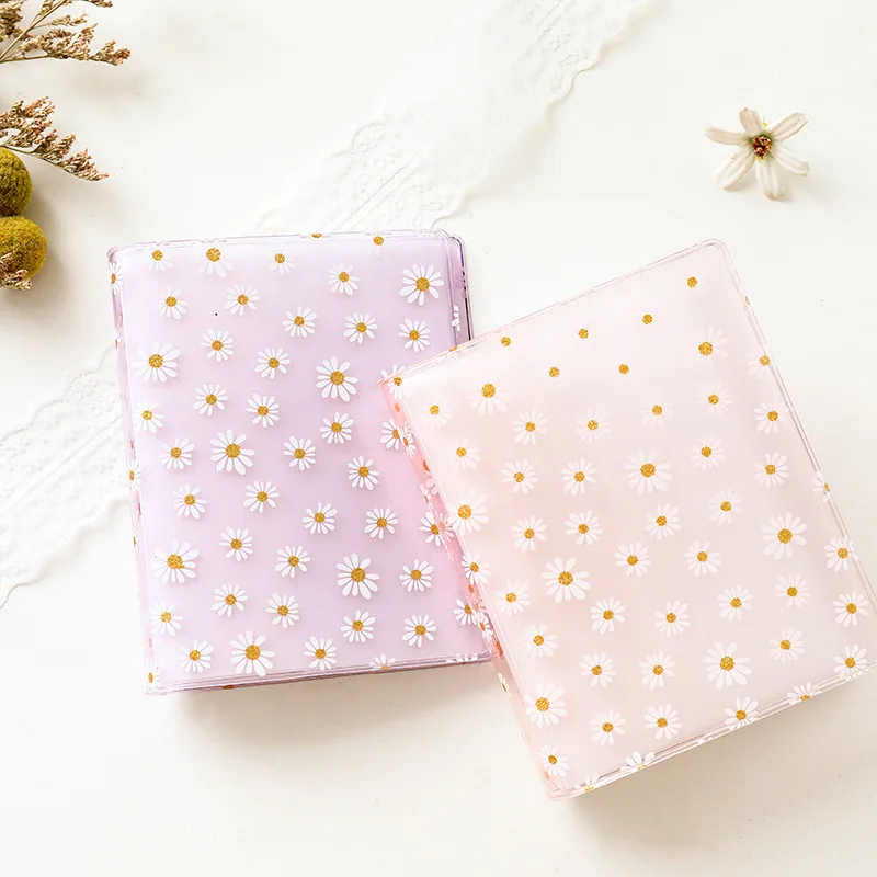 

3/4/5/6 Inch Album Photo Rainbow Color Daisy Printing PVC Album Card Holder Gift Transparent Photo Album Pretty Bag Case