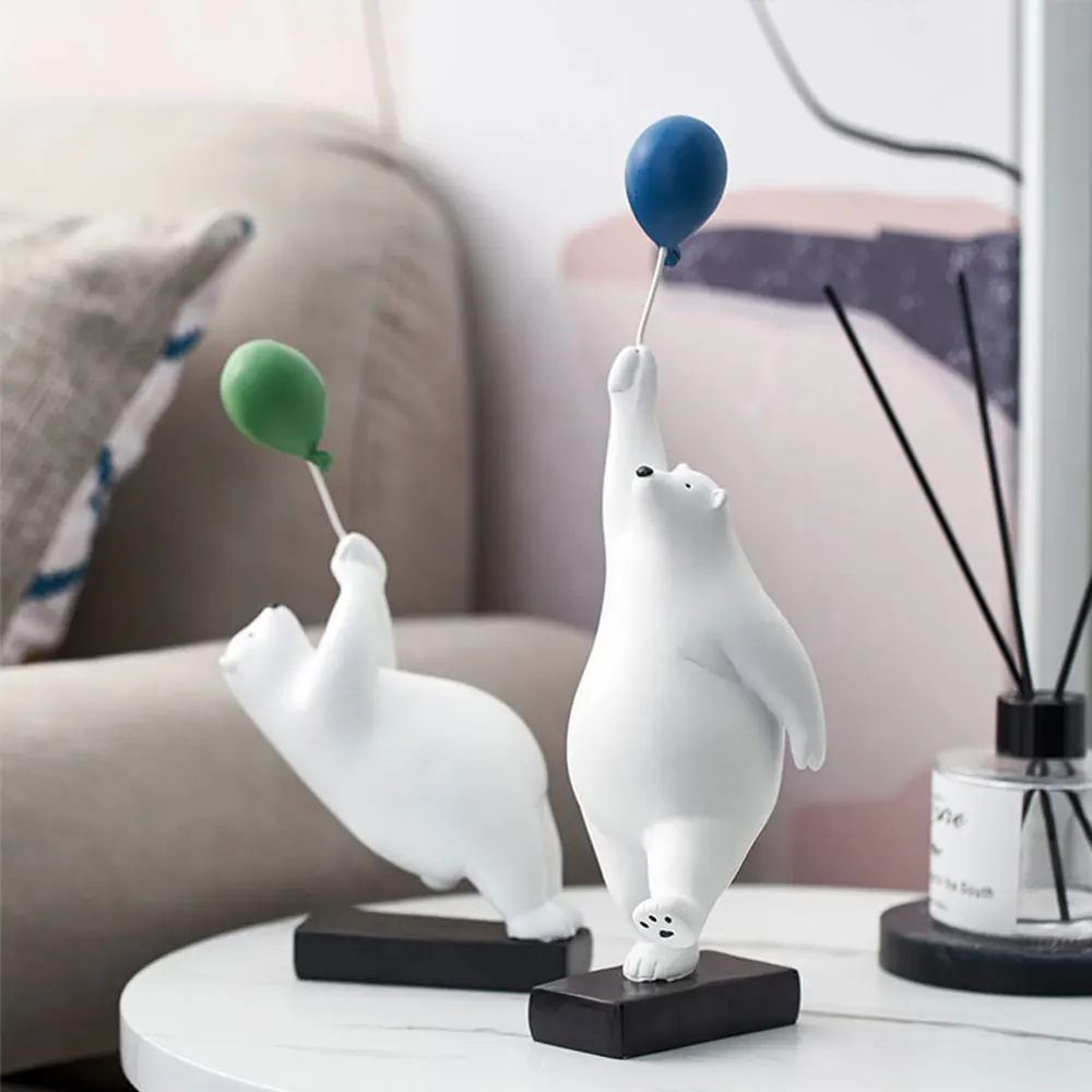 

Nordic Style Decoration Cute Bear Sculpture Home Living Room Bedroom Decoration Resin Statue Modern Office Decoration Sculpture