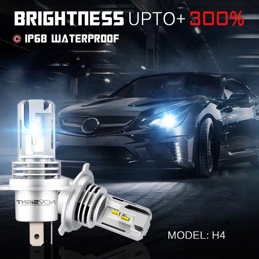 Novsight H7 H4 H3 H1 Светодиодные Автомобильные фары 6000K 10000lm Пара Автомобильные H11 9005 9006 HB2 Hi/lo луч авто фары лампы