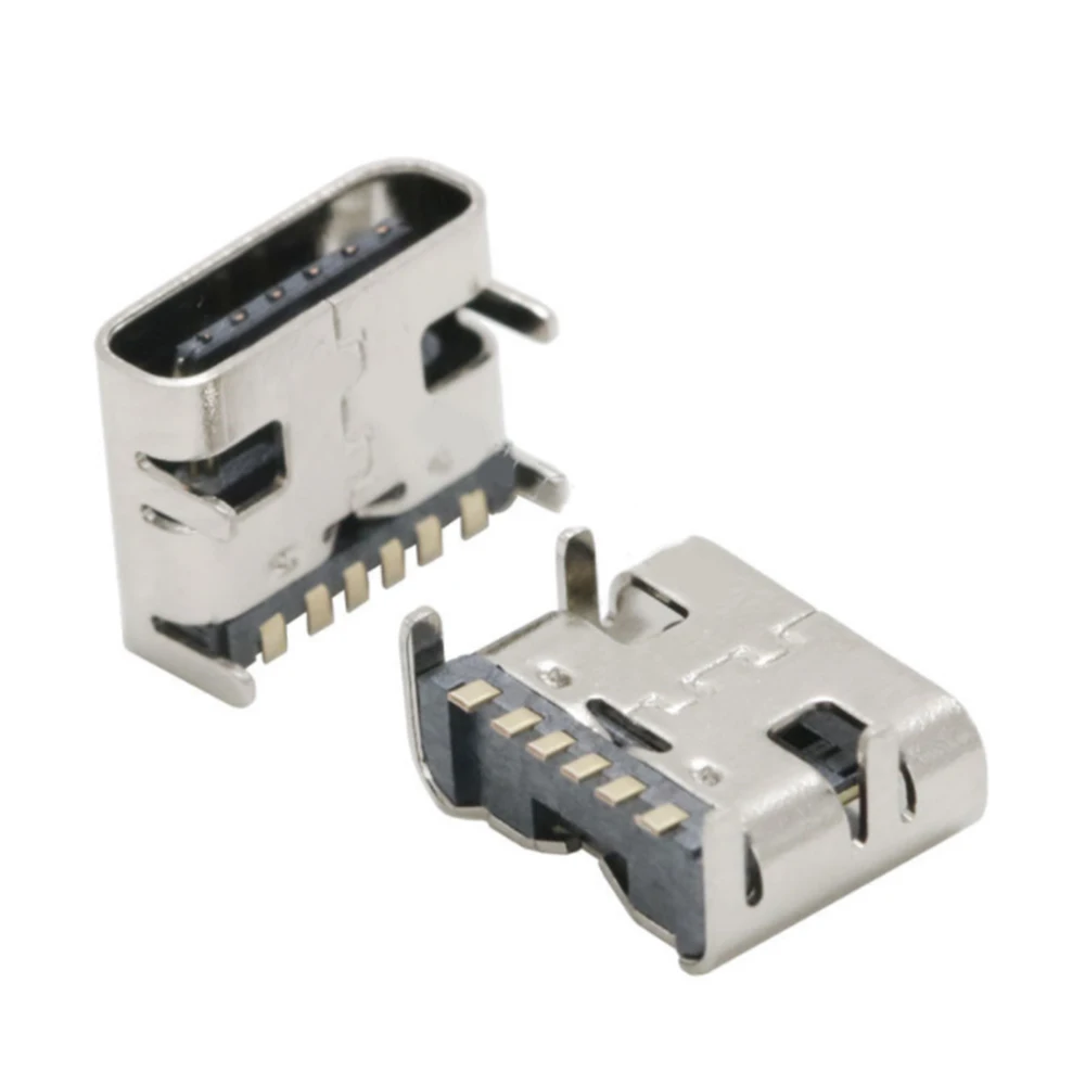 Прочный 10 штук в наборе USB 3 1 Тип C Технические характеристики 6Pin женский разъем SMT