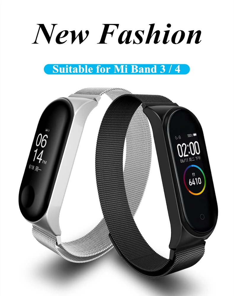 Браслет mi Band 4, металлический ремешок из нержавеющей стали, браслет mi band 4, 3, браслеты Pulseira mi Band 4, 3, ремешок для Xiaomi mi Band 3, 4