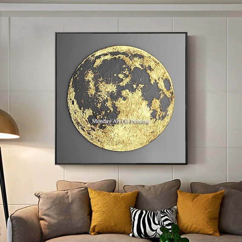 Ручная роспись абстрактная Золотая текстура Картина на холсте современное