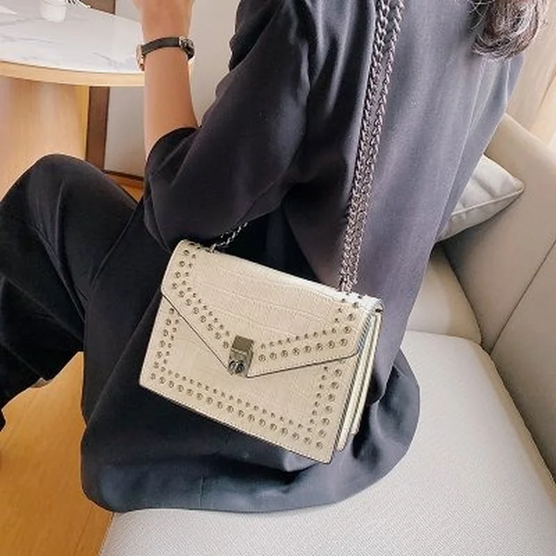 

European and American ladies shoulder bag chain diagonal bag pu small square bag female fashion handbag crossbody bag woman