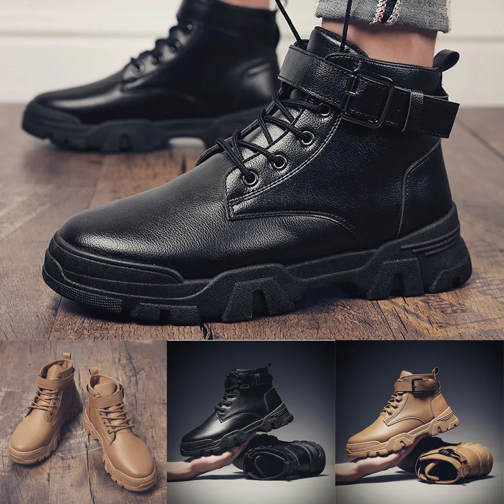 Мужские ботинки в стиле милитари тактические пустыни ретро сезон осень зима