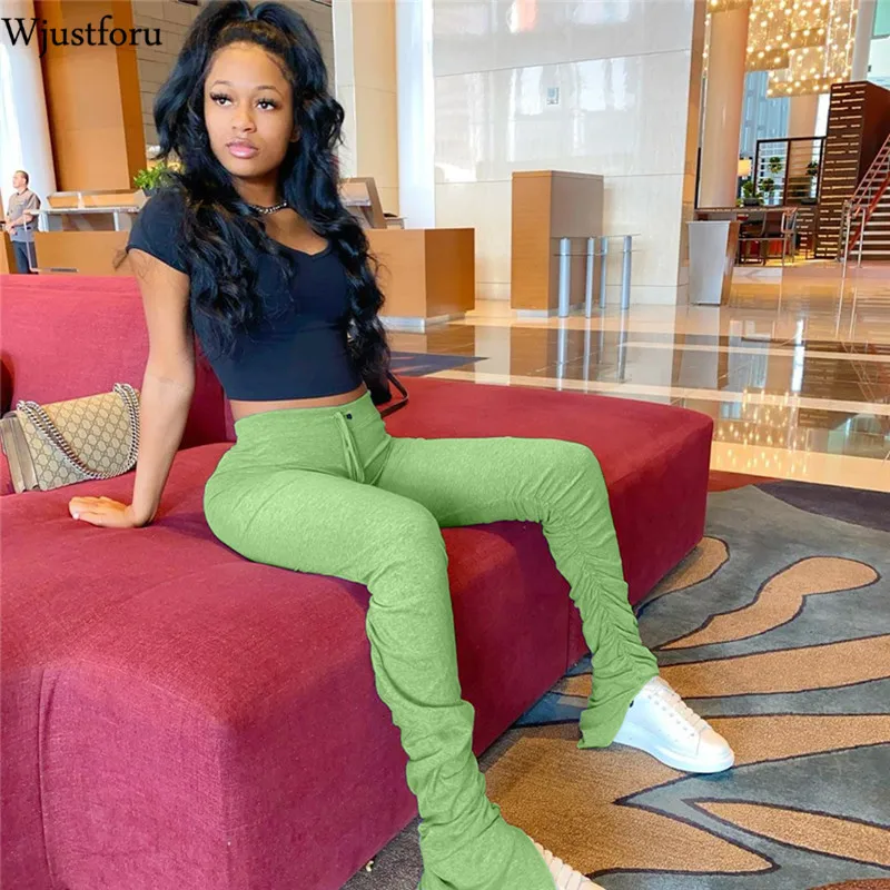 Спортивные брюки Wjustforu женские расклешенные штаны для бега плиссированные с