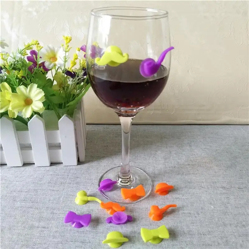 12 шт. силиконовый маркер для вечевечерние стакан вина талисманы напитков Бадди