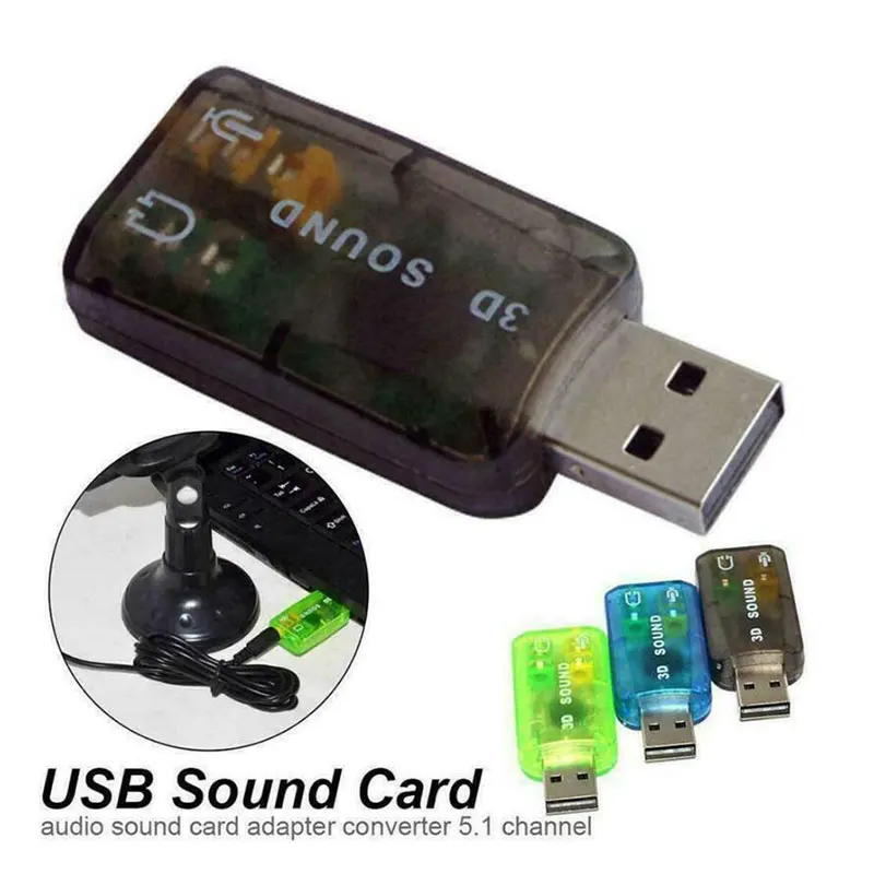 5 1 канальный USB внешний Аудио Звуковая карта микрофон Запись Динамик Наушники