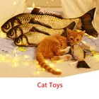 Игрушка плюшевая 3D в форме рыбы, модный интерактивный подарок, мягкая игрушка для кота, мягкая подушка, кукла, имитация рыбы, игрушка для питомца