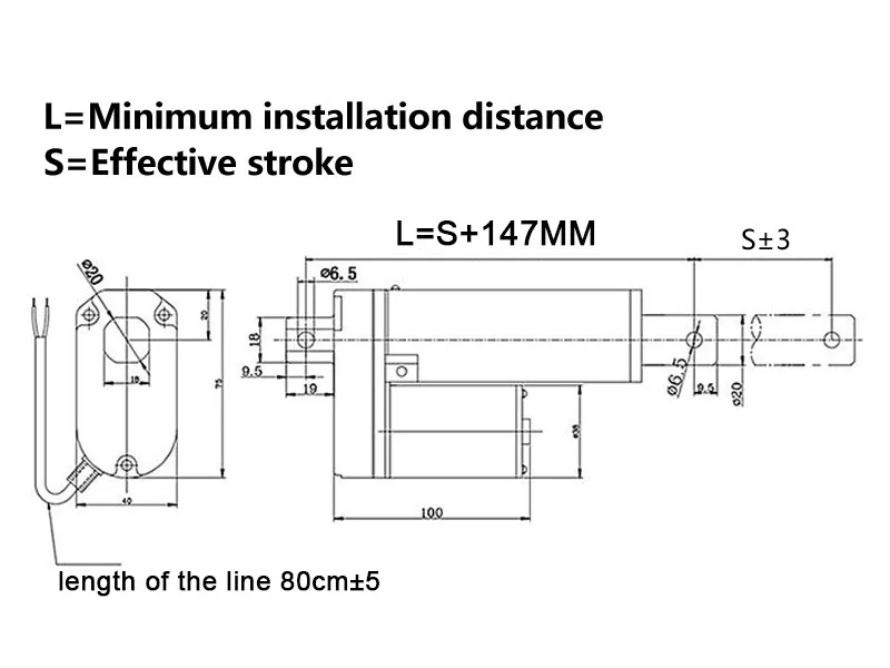Электрический Линейный исполнительный механизм 12 V/24 вольтового источника электропитания постоянного тока 400 мм ход Линейное движение контроллер 100/200/300/500/750/800/900/1100/1300/1500N