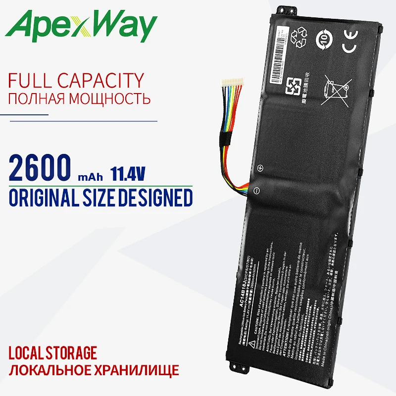 ApexWay ноутбук Батарея AC14B18J для ACER Aspire E3-111 E5-731 E5-771G ES1-511 ES1-711 R13 R3-131T R5-471T R7-372T