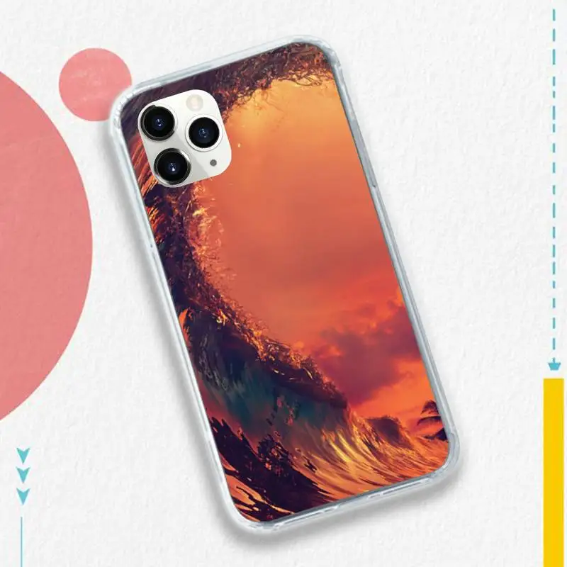 

Surfboard Sea Waves Surf aesthetics Phone Case for iPhone 11 12 pro XS MAX 8 7 6 6S Plus X 5S SE 2020 XR