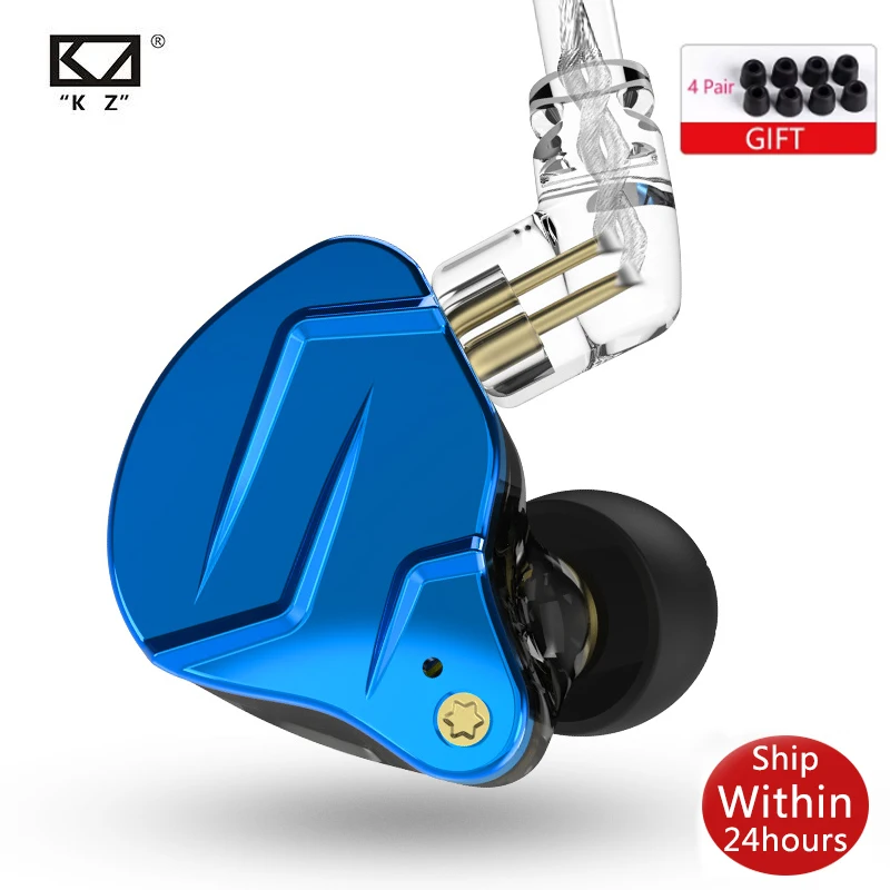 Металлические Внутриканальные наушники KZ ZSN Pro X 1DD 1BA вкладыши с басами гибридная