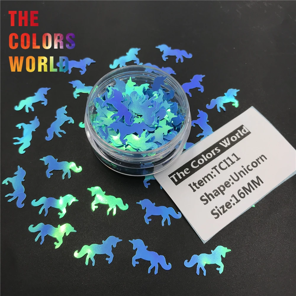 TCT-368 Единорог 16 мм Блестки для ногтей украшения татуировки ручной работы стаканы