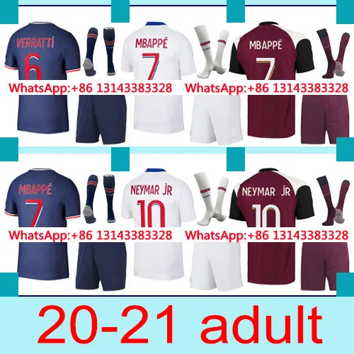 

Best quality adult Top Best sale 2021 psgES 20-21 custom shirt +sock Set 2020 Top Thai Free shipping