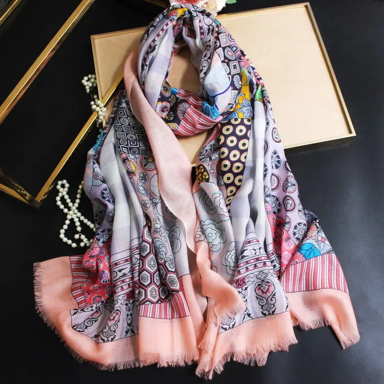 Роскошный брендовый шарф для женщин зимний теплый 100% чистый кашемир мягкие