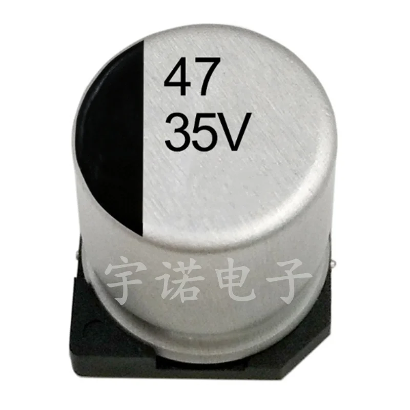 

10 шт., алюминиевый электролитический конденсатор 35 в 47 мкФ, 6 Х5 мм, SMD, размер 47 мкФ 35 в: 6,3x5,4 (мм)