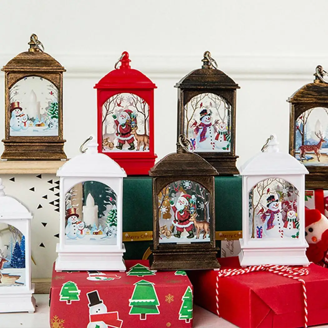 Домашняя теплая желтая медная Ночная проволока Санта-снеговик квадратный