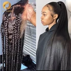 Парики из натуральных волос на шнурках для женщин, прозрачные 13x 4 парики на фронте шнурка, прямые бразильские волосы, Hd 360