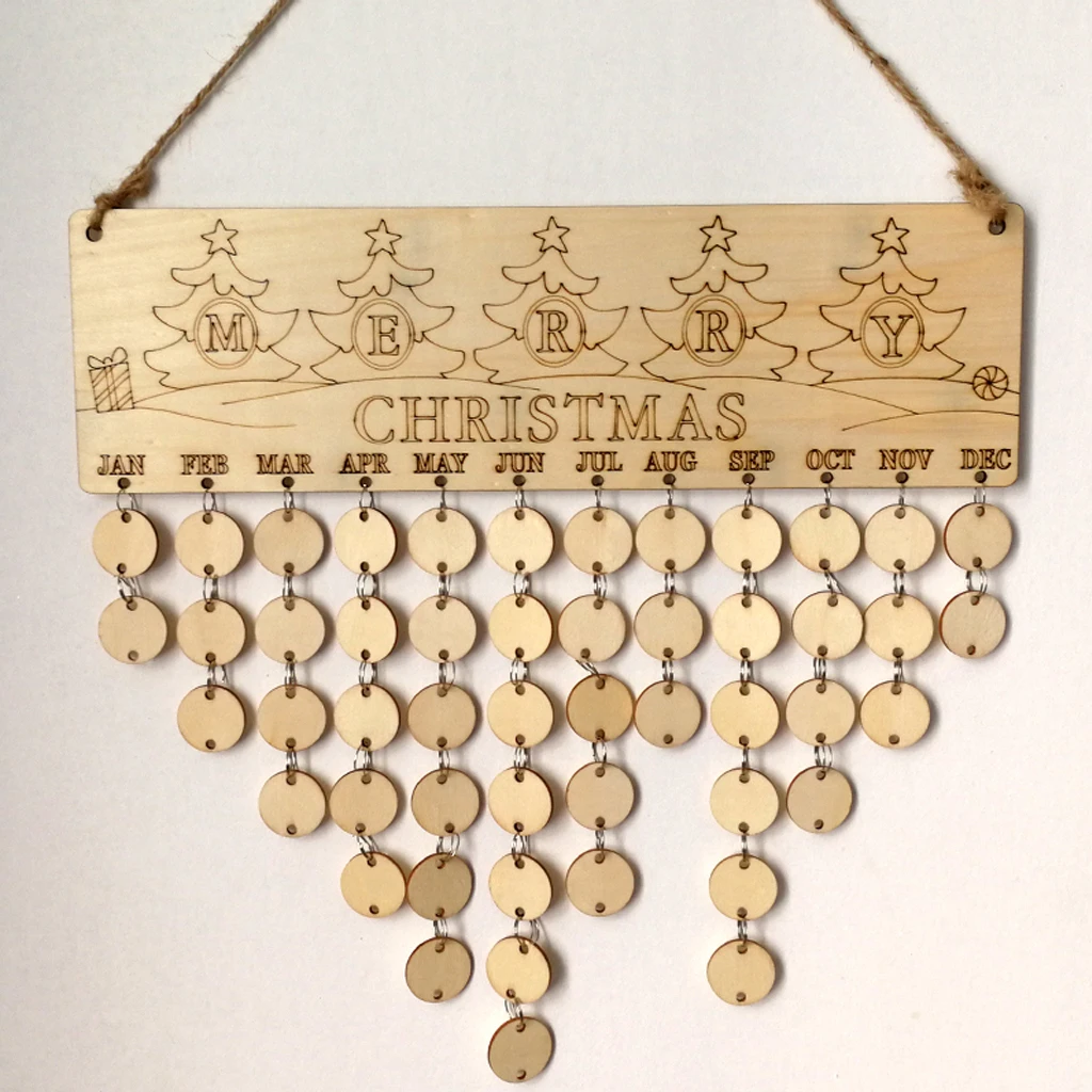 Семья и друзья деревянный день рождения напоминание календарь День трекер