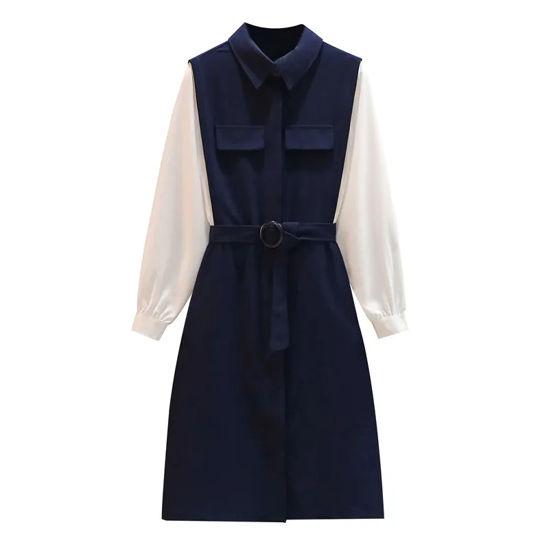 

Женское офисное платье-миди, элегантное Пастельное платье, модный костюм для весны, осени, женское платье рубашка г., размера плюс