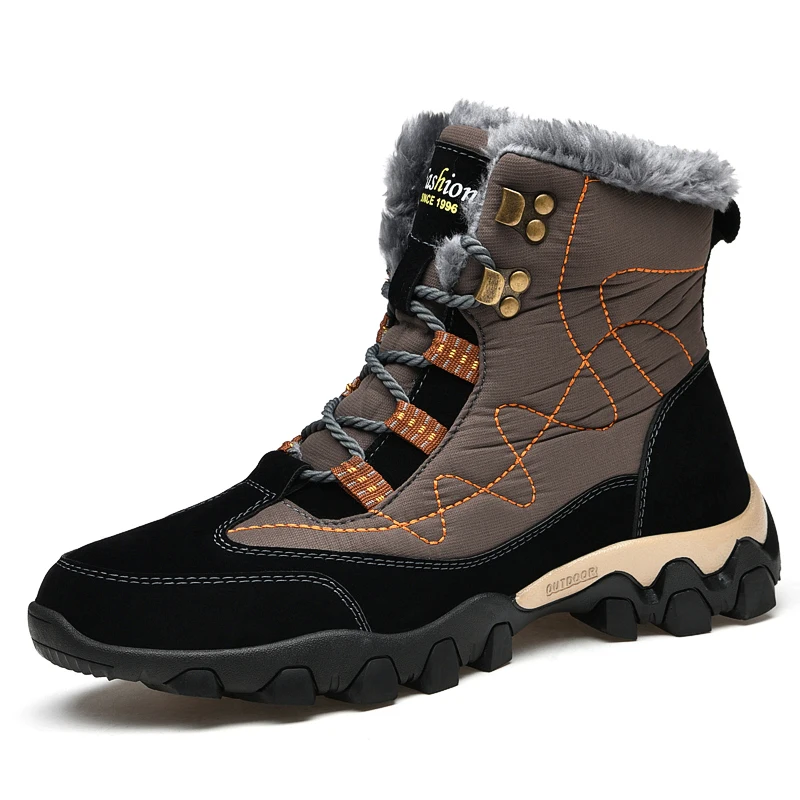 

Men's Plush Boots High Top Cotton Shoes Snow Boots Large Boots 38-47