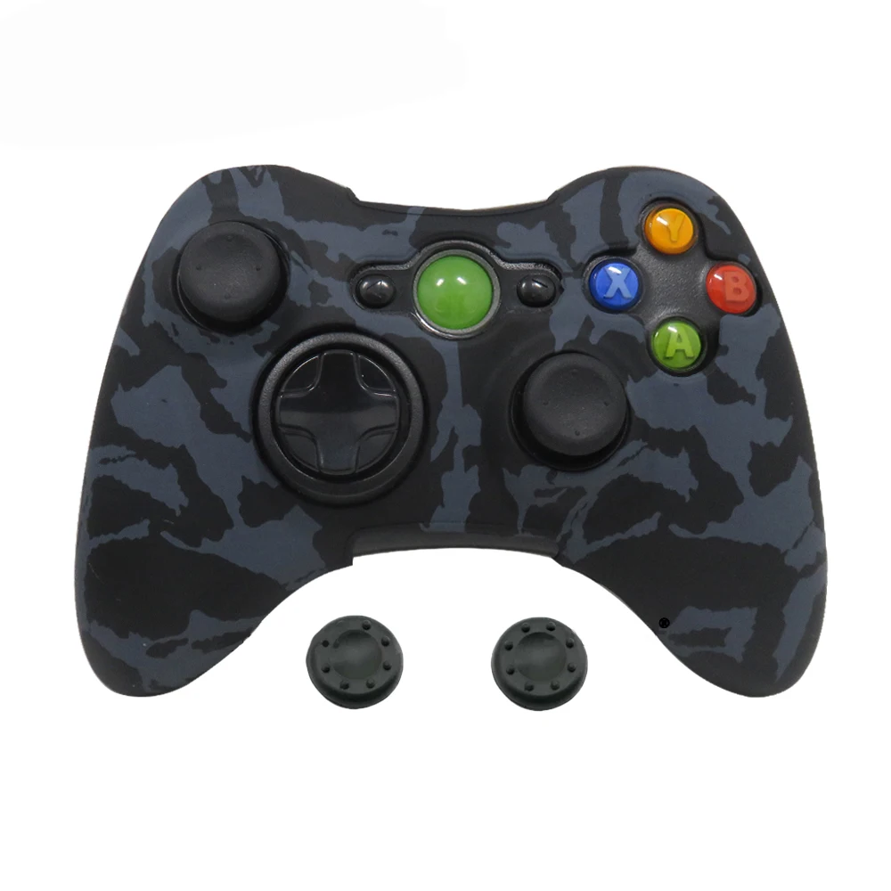 Black Camo ZOMTOP защита для переноса воды с принтом кожи для Microsoft Xbox 360 проводной/беспроводной контроллер силиконовый чехол Крышка крышки - Цвет: Black Camo