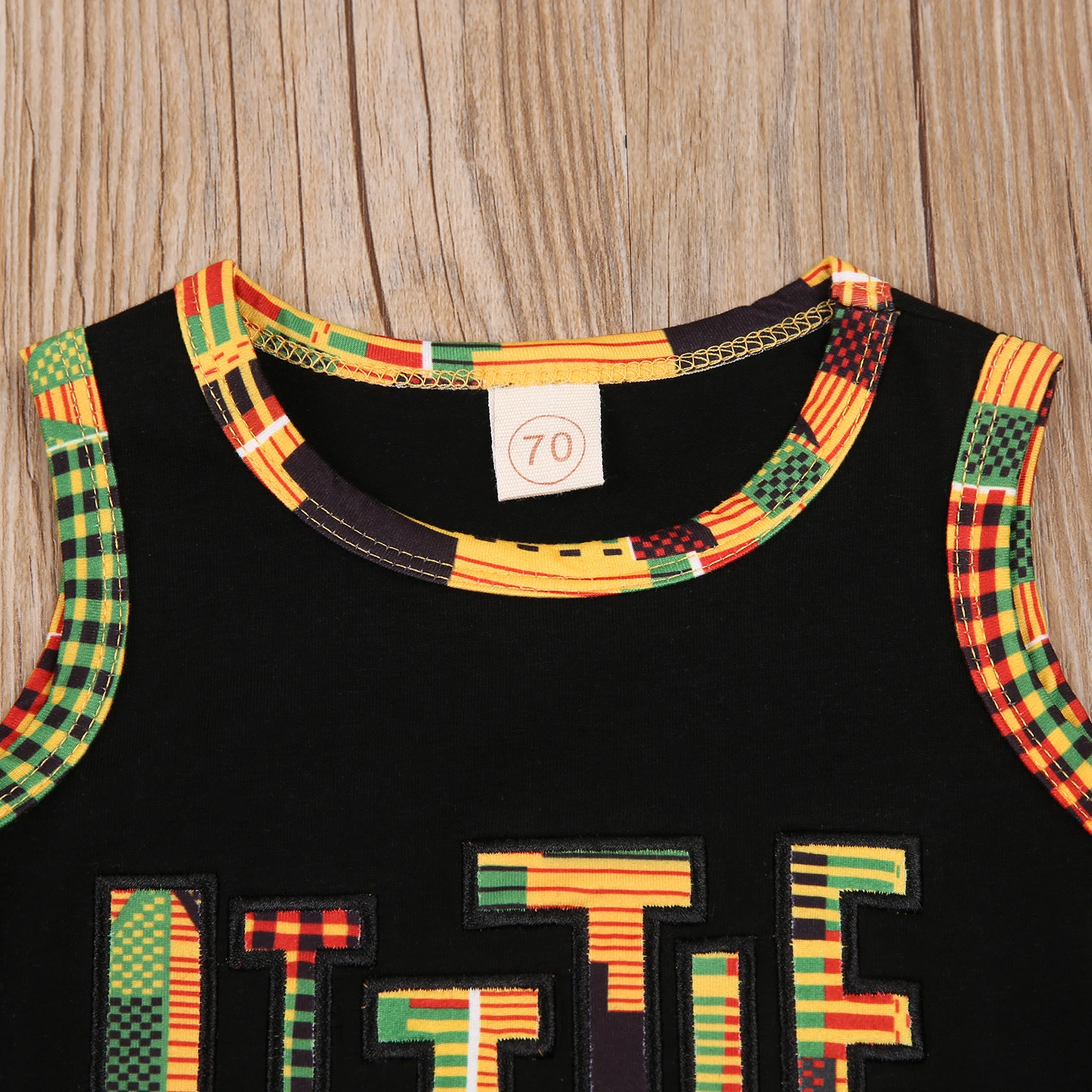 0-24M Little Men Print Two-pieces Outfits Toddler Baby Infant Boy's O-neck Sleeveless Rainbow Striped Tops High Waist Shorts Set |