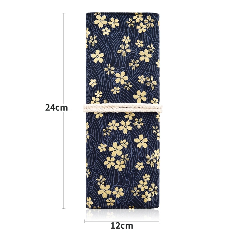 

12 Pockets Makeup Brushes Rolling Case Pouch Holder Cosmetic Bag Organizer Case with Rope