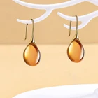 Женские серьги-подвески с лунным камнем, серебряного цвета