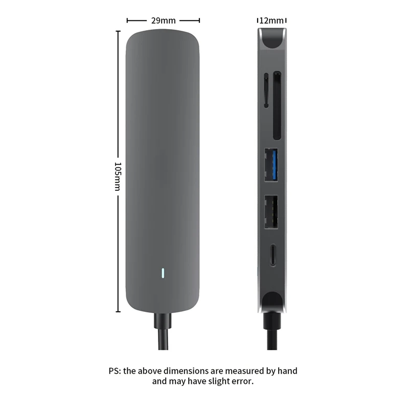 

USB C HUB Type C Docking Station 6-In-1 USB 3.0+HDMI-Compatible Support PD Fast Charge for Laptop Samsung S10 Splitter