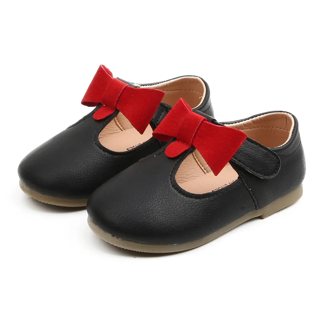 

Korean Retro Girls Bow Princess Leather Bowknot Party Shoes Little Girl Single Shoes Toddler L1212