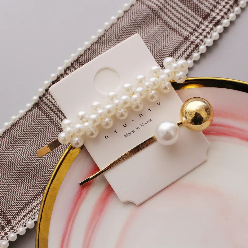 1 комплект корейские шикарные металлические заколки для волос имитация жемчуга