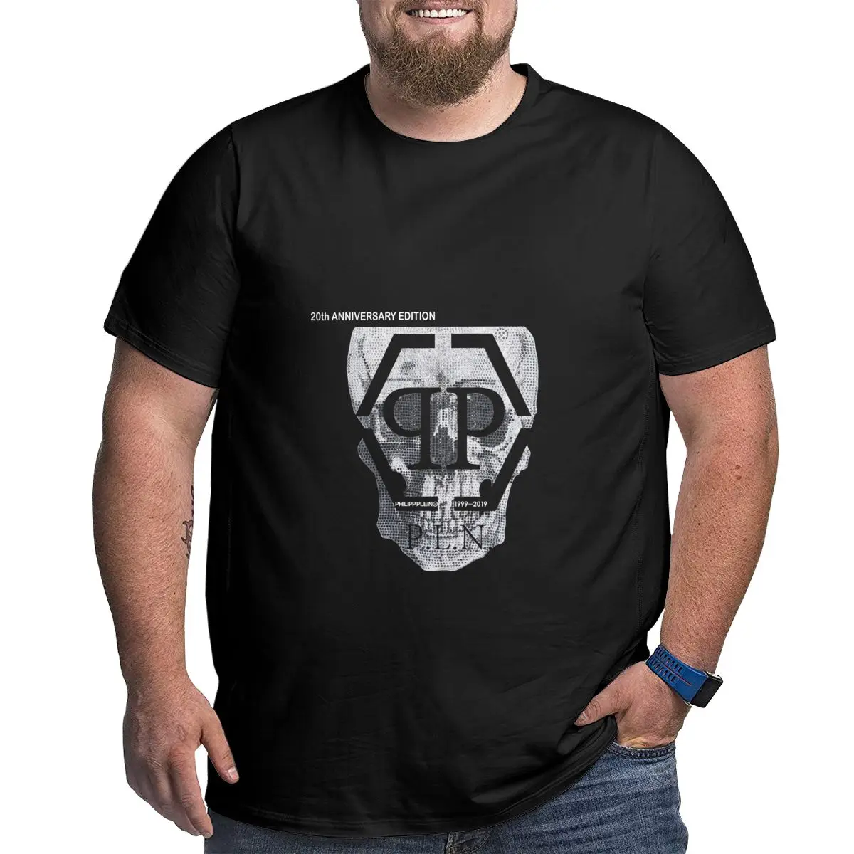 

skull plein Men Oversized T Shirts Big Size Tees Cotton Tall Man Clothes Short Sleeve O Neck Plus Size Summer Shirt Workout Tops