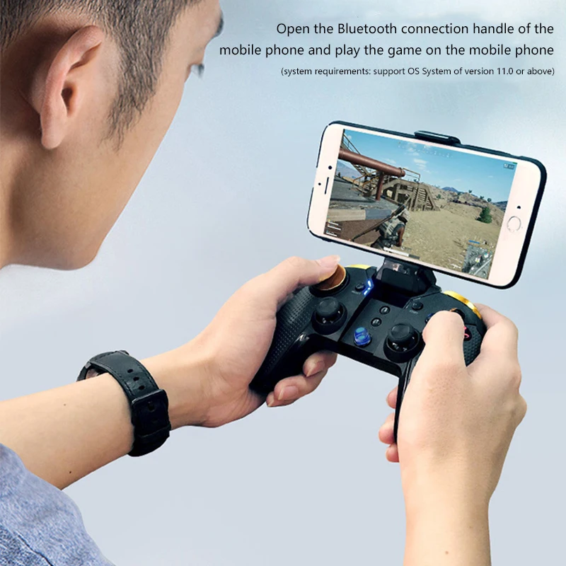 

Wireless Bluetooth Gamepad Game Controller For iPhone Samsung Xiaomi Bluetooth Game Joystick Gamepad With Phone Holder For Phone