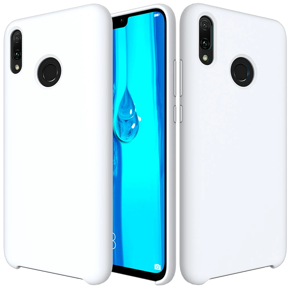 Белый Для Honor 8c чехол-накладка для huawei Honor 8C мягкий жидкий силиконовый чехол-накладка для Honor 8 C Ультратонкий матовый полуобернутый чехол - Цвет: Белый